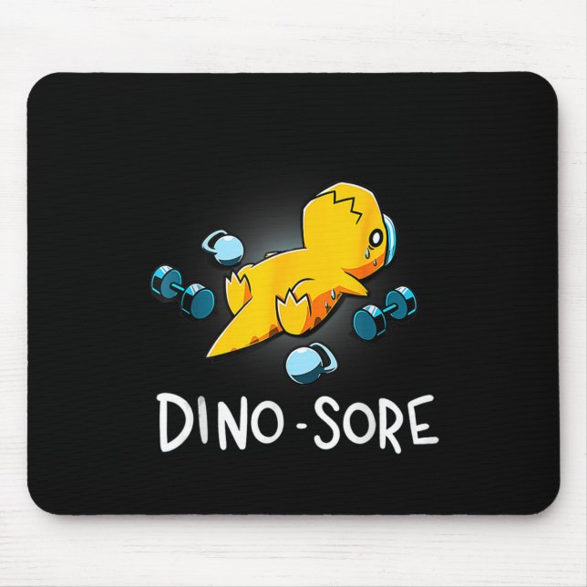 Lustiger Dinosaurier-Workout-Fitnessstudio Krafttr Mousepad (Vorne)