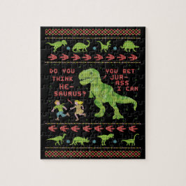 Lustiger Dinosaurier-Wortspiel-Spaß-Imitat-Strick Puzzle