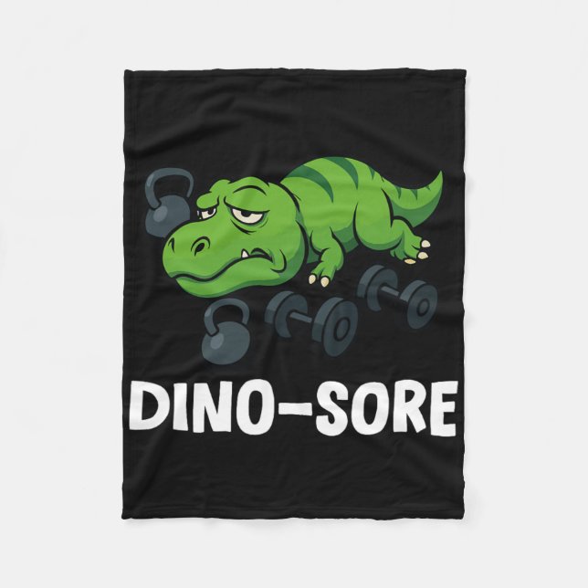 Lustiger Dinosore T-Rex-Gymnastik-Workout  Fleecedecke (Vorderseite)