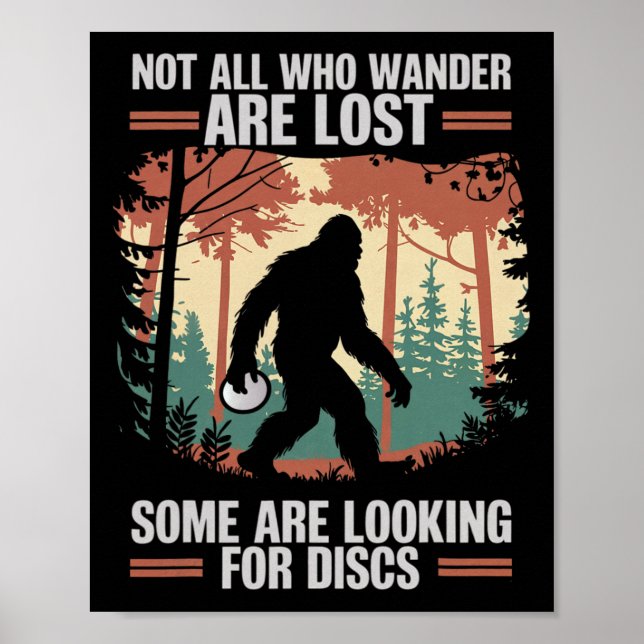 Lustiger Disc Golf Bigfoot Männer Frauen Disc Golf Poster (Vorne)