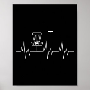 Lustiger Disc-Golf-Herzschlag Süße alternative Spo Poster