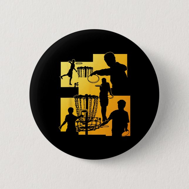 Lustiger Disc-Golf-Spieler Cool Flying Disk Sports Button (Vorderseite)