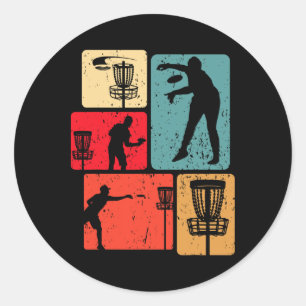 Lustiger Disc-Golf-Spieler Cool Flying Disk Sports Runder Aufkleber
