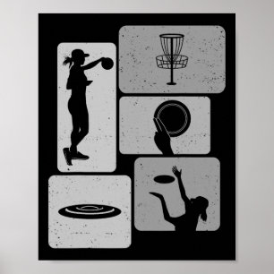 Lustiger Disc-Golf-Spieler Cooler Flying Disk Spor Poster