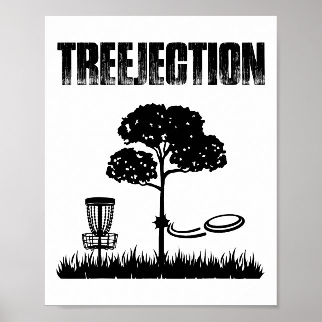 Lustiger Disc-Golf-Spieler Treejection Frisbee-Gol Poster (Vorne)