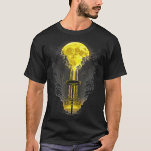 Lustiger Disc-Golf-Spieler Wald Mond Wasserfall Sk T-Shirt
