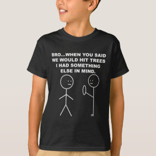 Lustiger Disc-Golf-Stockmann-Strichmännchen raucht T-Shirt