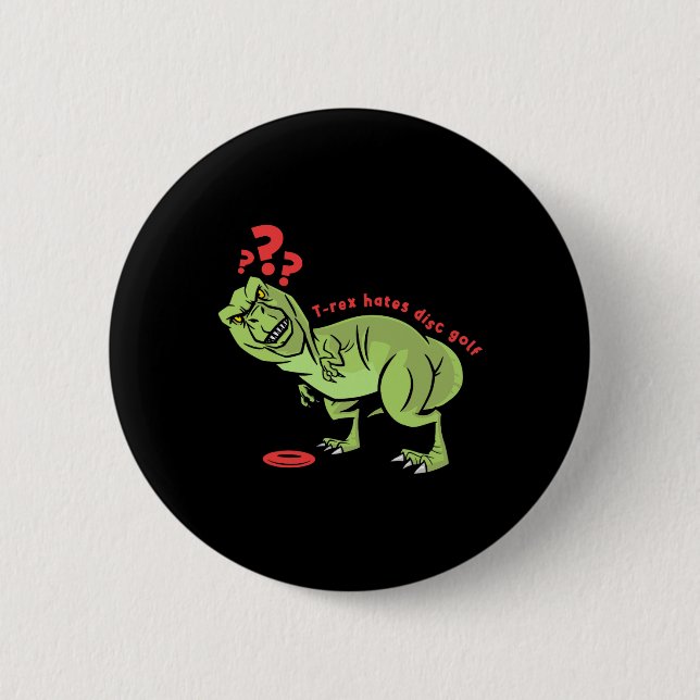 Lustiger Disc Golf T Rex Kinder  Button (Vorderseite)