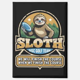Lustiger Disc-Golfer Faultier Disc-Golf-Spieler Go Magnet