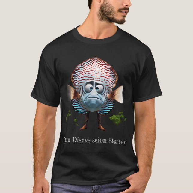 Lustiger Diskusfisch T-Shirt (Vorderseite)