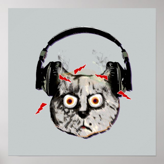 lustiger DJ Cat Boltz Poster (Vorne)
