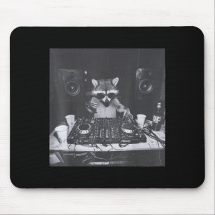 Lustiger Dj Waschbär House Party Sound Tech Musik Mousepad