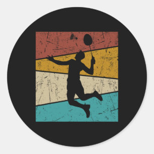 Lustiger Dminton Federball Vintage Retro Für Männe Runder Aufkleber