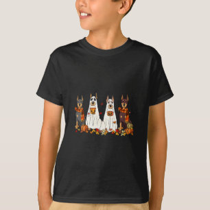 Lustiger Dobermann-Hund Geist Herbst Blätter Danke T-Shirt