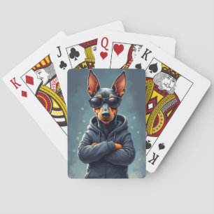 Lustiger Dobermann Kawaii Hund Spielkarten