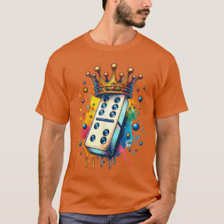 Lustiger Domino-König-Brettspiel-Domino-Liebhaber  T-Shirt