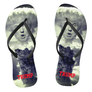 Lustiger Donald Trump als nukleare Explosion Flip Flops