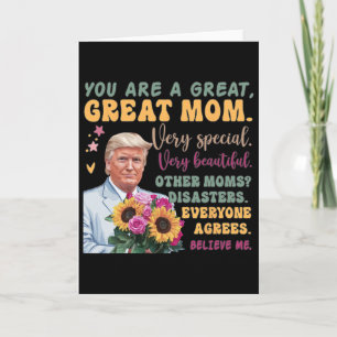 Lustiger Donald Trump Muttertag hält Blumen lustig Karte