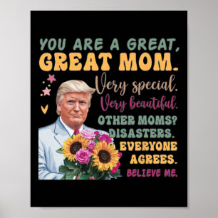 Lustiger Donald Trump Muttertag Halten Sie Blumen  Poster