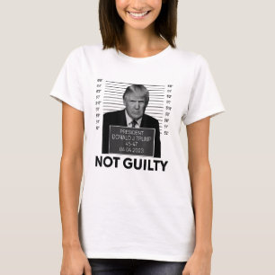 Lustiger Donald Trump Nicht Schuldig Mug Shot T-Shirt