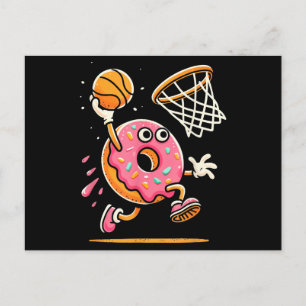 Lustiger Donut-Tunk-Basketball-Essens-Champ-Sport Postkarte