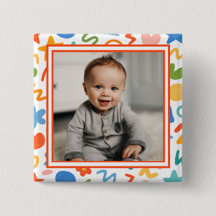 Lustiger Doodle-Baby-Foto-Button Button
