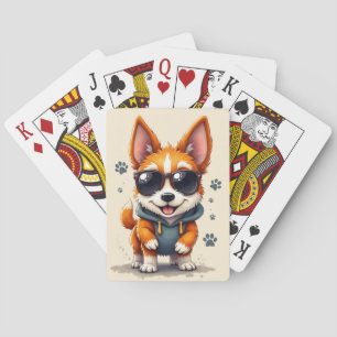 Lustiger Draht-Fuchs-Terrier Kawaii Hund Spielkarten