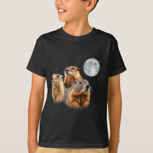 Lustiger Drei Murmeltier Mond Murmeltiertag T-Shirt
