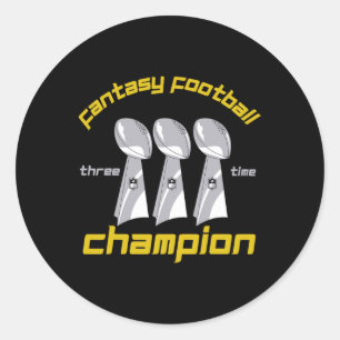 Lustiger dreifacher Fantasy-Football-Ligameister T Runder Aufkleber