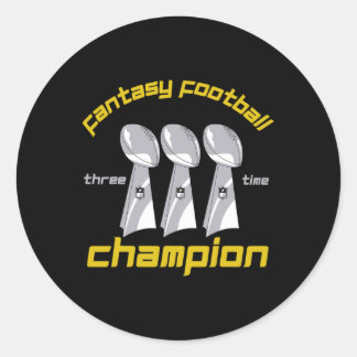 Lustiger dreifacher Fantasy-Football-Ligameister T Runder Aufkleber