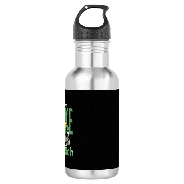 Lustiger Drip-Hund Geld Zitat Edelstahlflasche (Vorderseite)