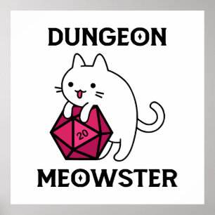 Lustiger Dungeon-Meister-Katze Poster