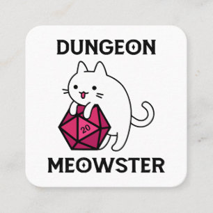 Lustiger Dungeon Meowster Katze Quadratische Visitenkarte