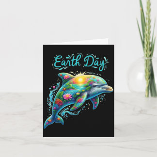 Lustiger Earth Day Delfin Rettet die Erde für die  Karte