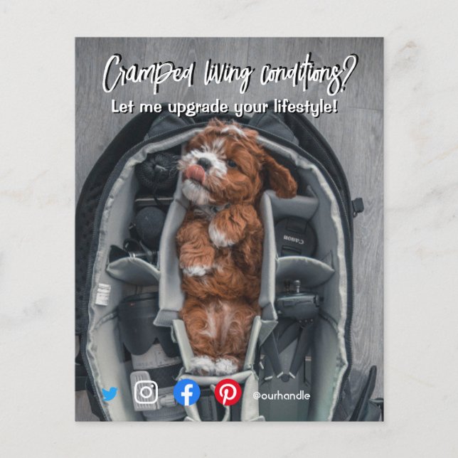 lustiger echter Anwesen Postkarte verkrampfter leb Flyer (Vorne)