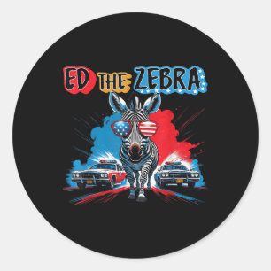 Lustiger Ed Der Zebra 2025 Gefangen Retro Vintage Runder Aufkleber