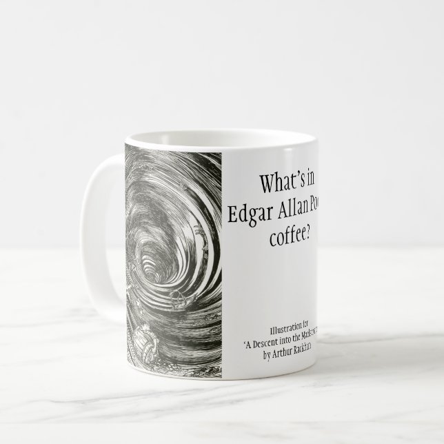 Lustiger Edgar Allan Poe-Strudel-Kaffee Rackham Tasse (Vorderseite Links)