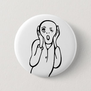 Lustiger Edvard Munch Schrei-Parodie-Cartoon Button