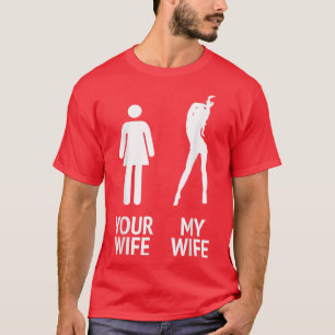 Lustiger Ehemann, Männer, Bräutigam: Mein Frau vs  T-Shirt