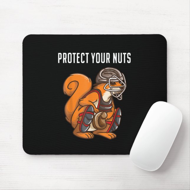 Lustiger Eichhörnchen Liebhaber Baseball Catcher G Mousepad (Mit Mouse)