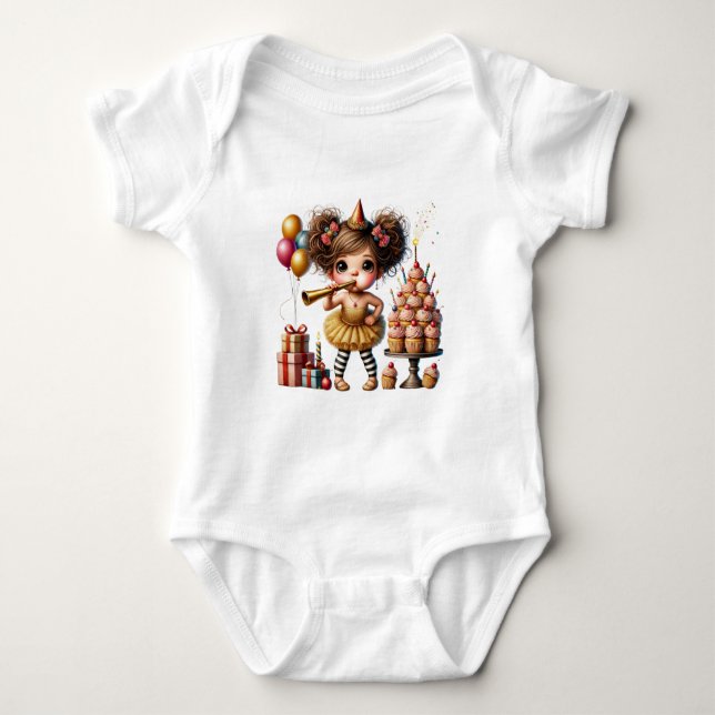 Lustiger eigenartiger Gnom Geburtstag Baby Strampler (Vorderseite)