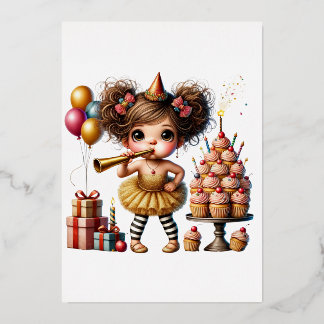 Lustiger eigenartiger Gnom Geburtstag Folieneinladung