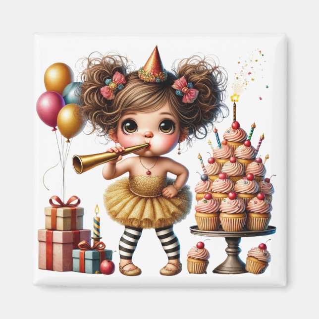 Lustiger eigenartiger Gnom Geburtstag Magnet (Vorne)