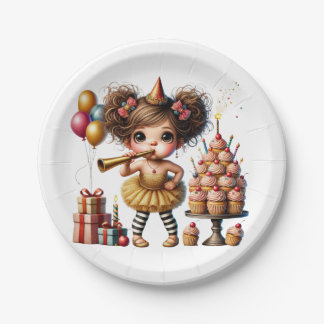 Lustiger eigenartiger Gnom Geburtstag Pappteller