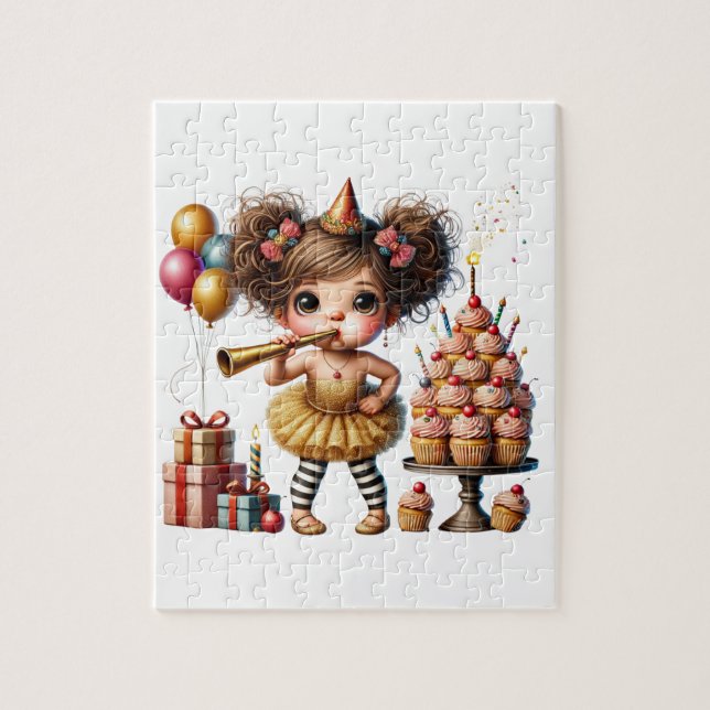 Lustiger eigenartiger Gnom Geburtstag Puzzle (Vertikal)