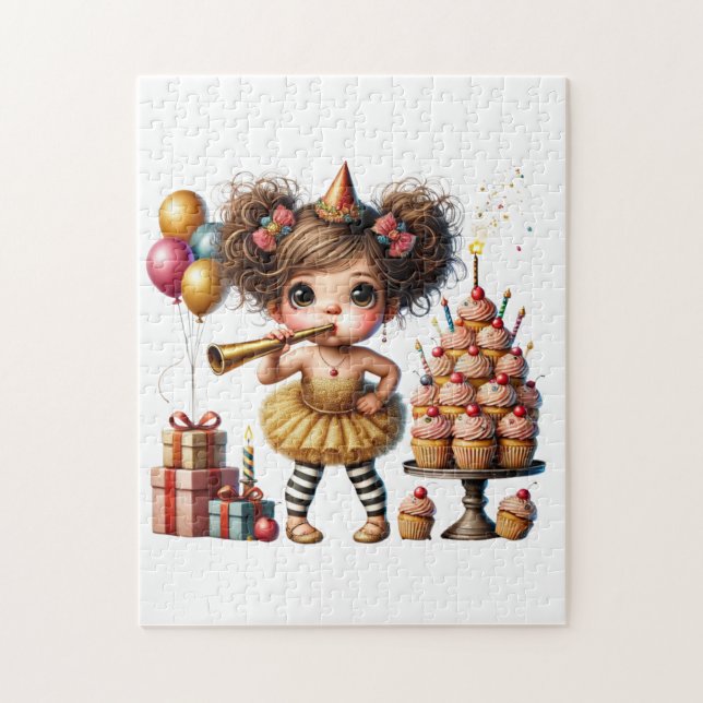 Lustiger eigenartiger Gnom Geburtstag Puzzle (Vertikal)