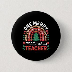 Lustiger Eine Fröhliche Mittelschullehrer Regenbog Button