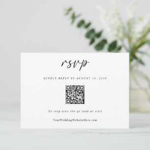 Lustiger Einfacher Moderner Hochzeits-QR-Code RSVP Karte