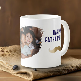 Lustiger Einfacher Schnurrbart Frohen Vatertag Fot Kaffeetasse