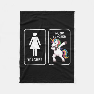 Lustiger Einhorn-Musiklehrer Fleecedecke